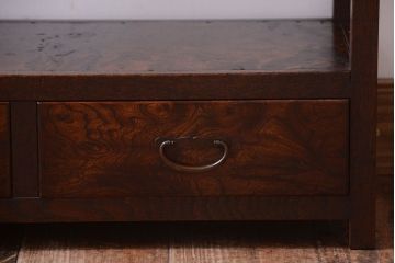アンティーク家具　古民具・骨董　明治〜大正　欅材・杉材製!引き出し付きの古い飾り棚