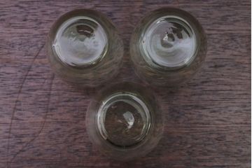 アンティーク雑貨　和製アンティーク　ウランガラスグラス3点セット