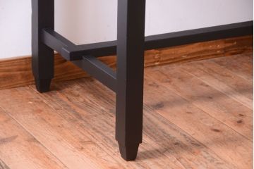 アンティーク家具　アンティーク　天板栃一枚板!つや消しブラックペイントの古い平机