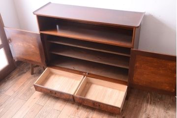 アンティーク家具　和製アンティーク　高級品!バール杢のトチ材製飾り棚