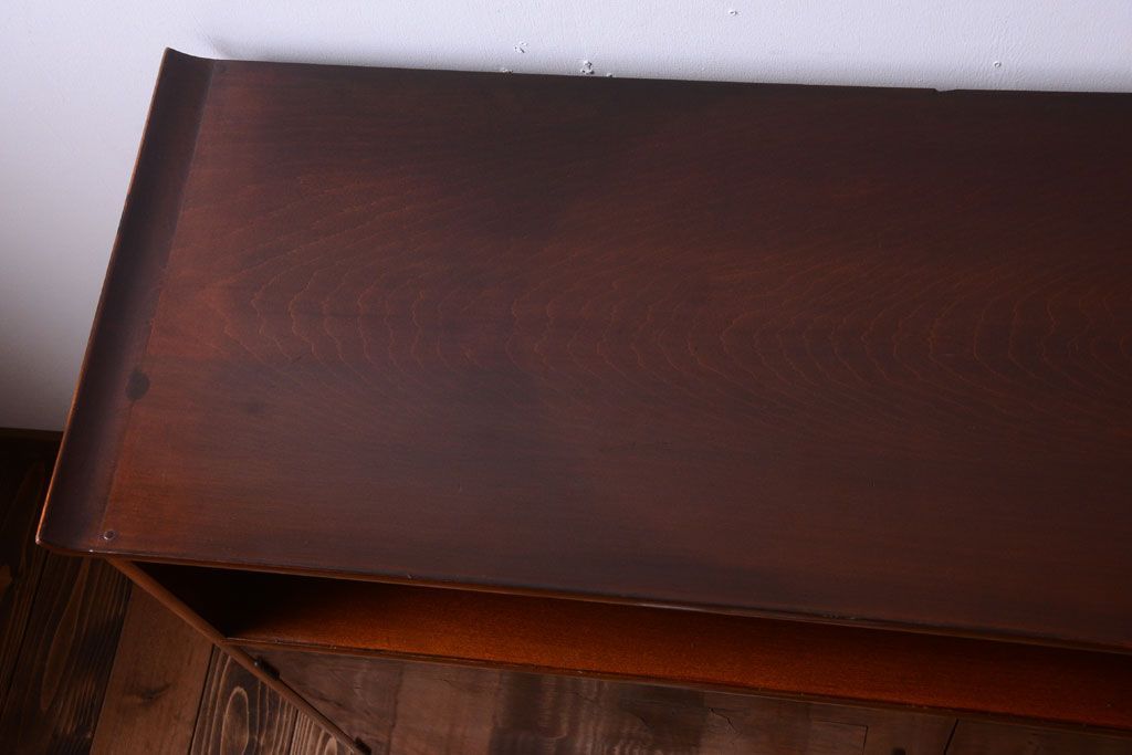 アンティーク家具　和製アンティーク　高級品!バール杢のトチ材製飾り棚