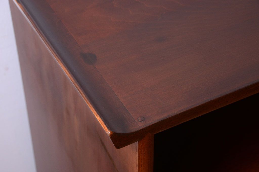 アンティーク家具　和製アンティーク　高級品!バール杢のトチ材製飾り棚