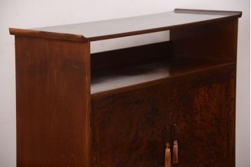 アンティーク家具　和製アンティーク　高級品!バール杢のトチ材製飾り棚