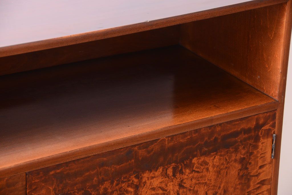 アンティーク家具　和製アンティーク　高級品!バール杢のトチ材製飾り棚