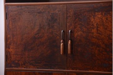 アンティーク家具　和製アンティーク　高級品!バール杢のトチ材製飾り棚