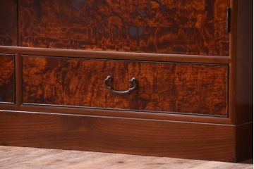 アンティーク家具　和製アンティーク　高級品!バール杢のトチ材製飾り棚