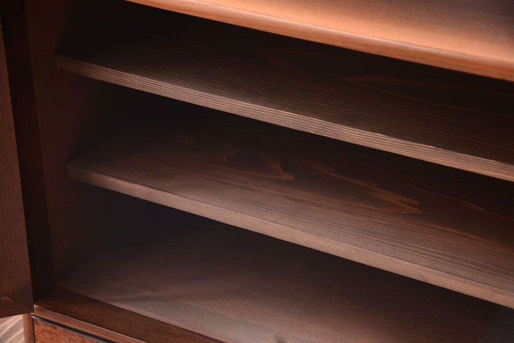 アンティーク家具　和製アンティーク　高級品!バール杢のトチ材製飾り棚