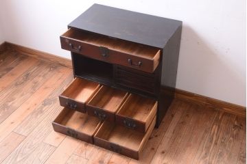 アンティーク家具　古民具・骨董　明治　味わい深いアンティーク帳場小箪笥