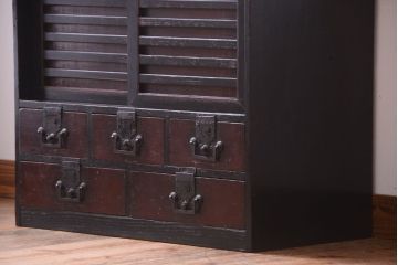 アンティーク家具　古民具・骨董　明治　味わい深いアンティーク帳場小箪笥