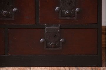 アンティーク家具　古民具・骨董　明治　味わい深いアンティーク帳場小箪笥