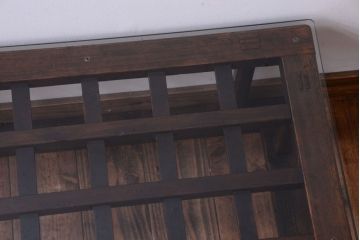 アンティーク家具　和製アンティーク　ガラス天板付き!古いこたつやぐらの座卓