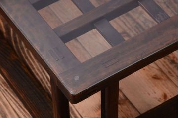 アンティーク家具　和製アンティーク　ガラス天板付き!古いこたつやぐらの座卓