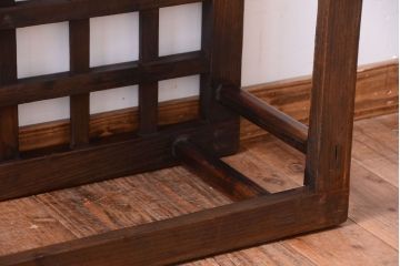 アンティーク家具　和製アンティーク　ガラス天板付き!古いこたつやぐらの座卓