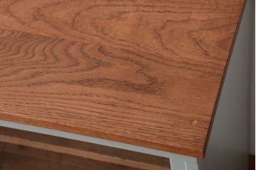 アンティーク家具　アンティークペイント　気泡ガラス入り!4枚扉のカウンターテーブル(2)