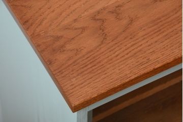 アンティーク家具　アンティークペイント　気泡ガラス入り!4枚扉のカウンターテーブル(2)