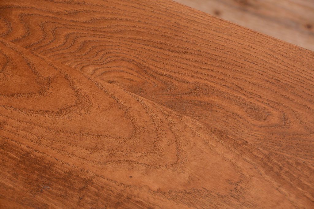 アンティーク家具　アンティークペイント　気泡ガラス入り!4枚扉のカウンターテーブル(2)