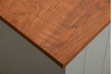 アンティーク家具　アンティークペイント　気泡ガラス入り!4枚扉のカウンターテーブル(2)