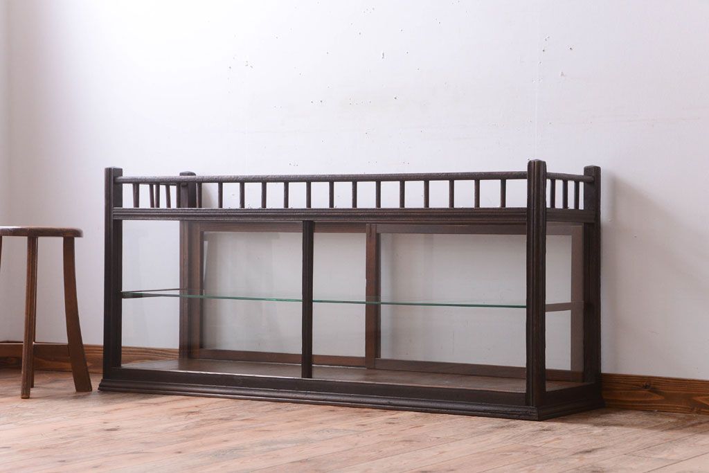 アンティーク家具　大正ロマン　古いたばこ屋のアンティークガラスケース(ショーケース)