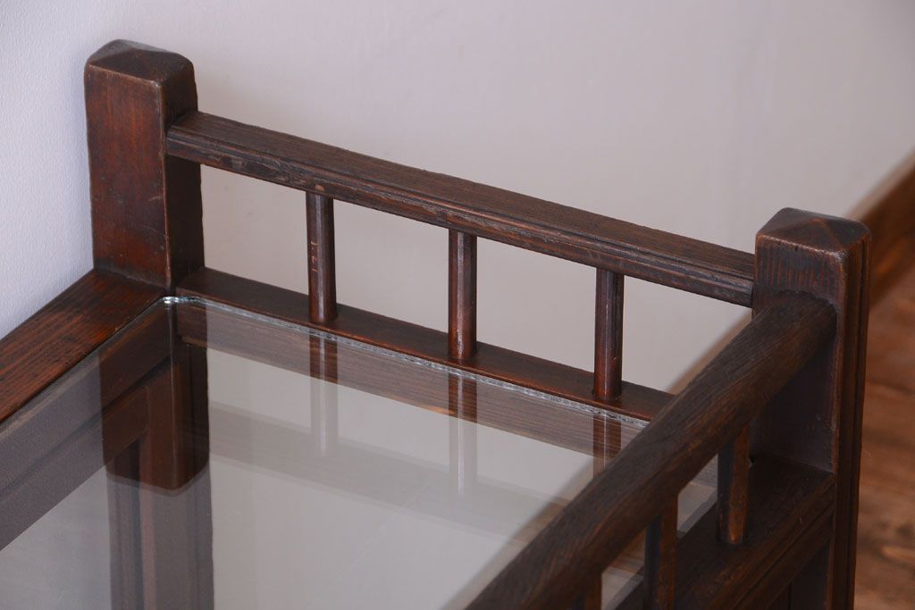 アンティーク家具　大正ロマン　古いたばこ屋のアンティークガラスケース(ショーケース)