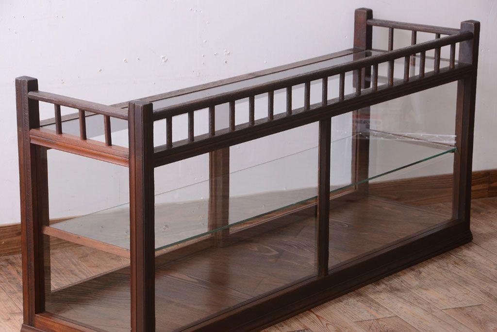 アンティーク家具　大正ロマン　古いたばこ屋のアンティークガラスケース(ショーケース)