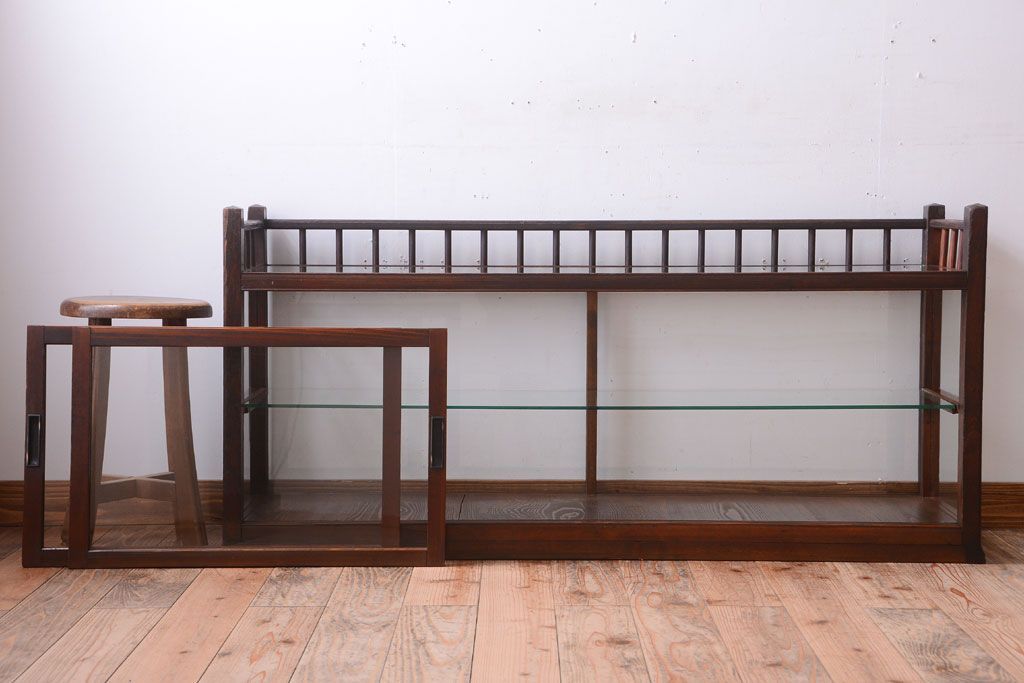 アンティーク家具　大正ロマン　古いたばこ屋のアンティークガラスケース(ショーケース)