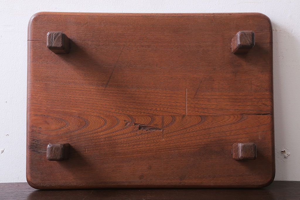 アンティーク雑貨　和製アンティーク　総欅!シンプルな古い花台(飾り台)