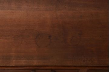 レトロ家具　和製アンティーク　ダイヤガラス入り!古いカバ材製のレトロな片袖机(勉強机・デスク)