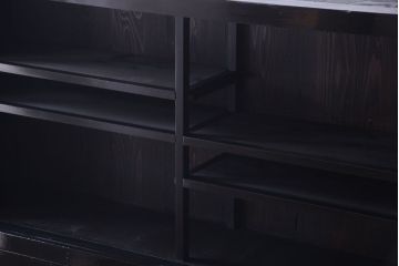 アンティーク家具　六尺　和製アンティーク　大正　引き出し付きの古い2段重ね飾り棚(水屋箪笥)