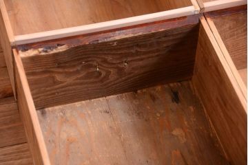 アンティーク家具　六尺　和製アンティーク　大正　引き出し付きの古い2段重ね飾り棚(水屋箪笥)