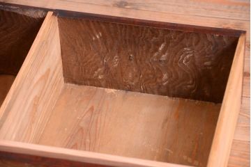 アンティーク家具　六尺　和製アンティーク　大正　引き出し付きの古い2段重ね飾り棚(水屋箪笥)