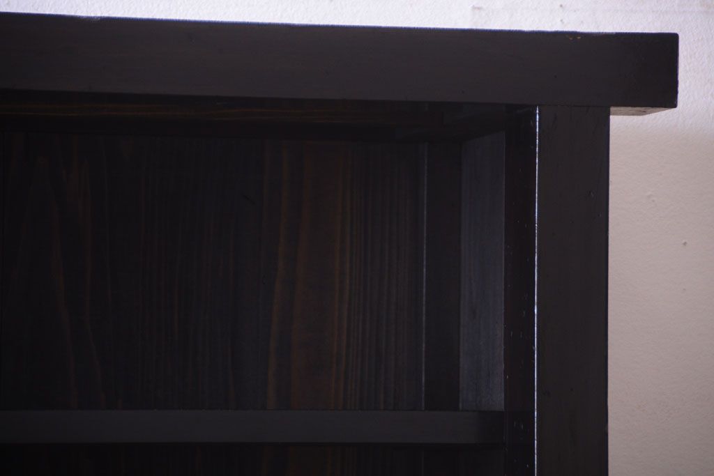 アンティーク家具　六尺　和製アンティーク　大正　引き出し付きの古い2段重ね飾り棚(水屋箪笥)