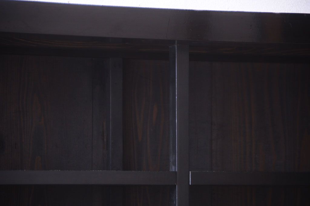 アンティーク家具　六尺　和製アンティーク　大正　引き出し付きの古い2段重ね飾り棚(水屋箪笥)