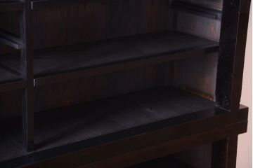 アンティーク家具　六尺　和製アンティーク　大正　引き出し付きの古い2段重ね飾り棚(水屋箪笥)