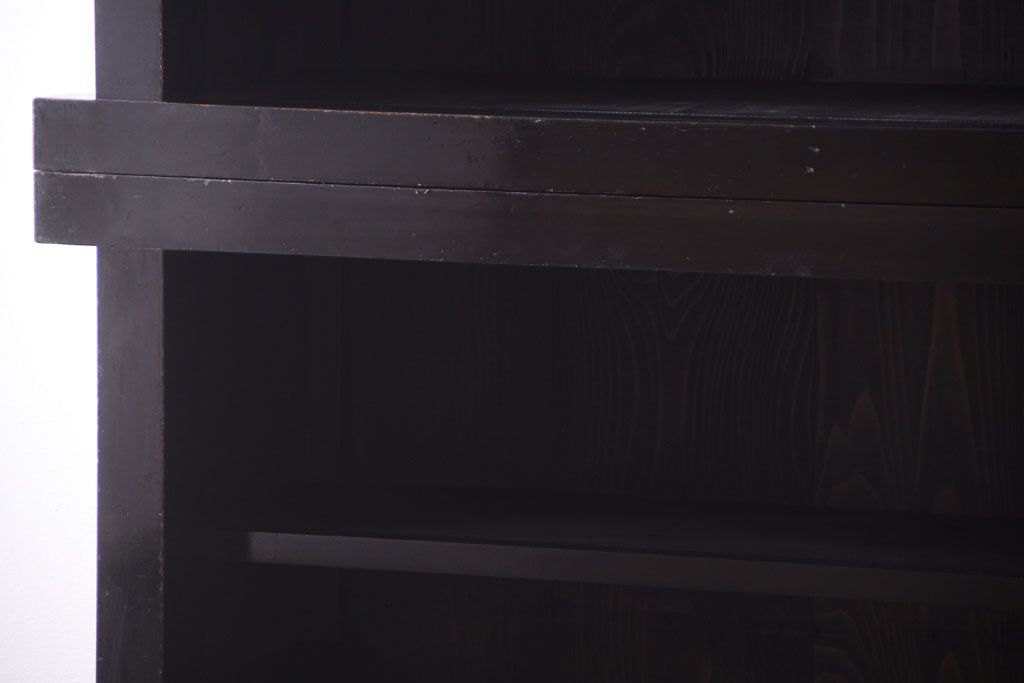 アンティーク家具　六尺　和製アンティーク　大正　引き出し付きの古い2段重ね飾り棚(水屋箪笥)