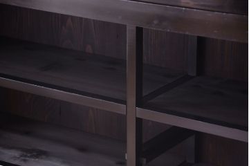 アンティーク家具　六尺　和製アンティーク　大正　引き出し付きの古い2段重ね飾り棚(水屋箪笥)