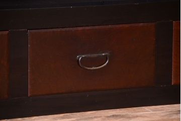 アンティーク家具　六尺　和製アンティーク　大正　引き出し付きの古い2段重ね飾り棚(水屋箪笥)