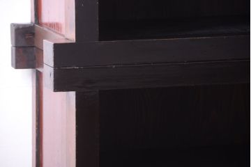 アンティーク家具　六尺　和製アンティーク　大正　引き出し付きの古い2段重ね飾り棚(水屋箪笥)