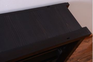 アンティーク家具　六尺　和製アンティーク　大正　引き出し付きの古い2段重ね飾り棚(水屋箪笥)