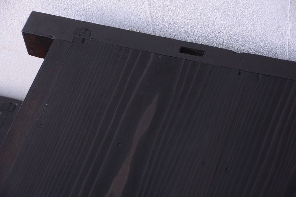 アンティーク家具　六尺　和製アンティーク　大正　引き出し付きの古い2段重ね飾り棚(水屋箪笥)