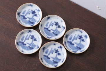 和製アンティーク　大正〜昭和初期　小皿5枚セット(2)