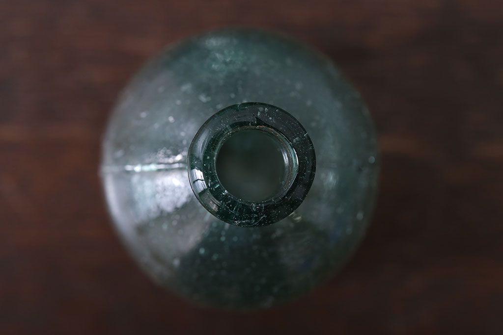 アンティーク雑貨　昭和レトロ　青色ガラス瓶4本セット(ビン)