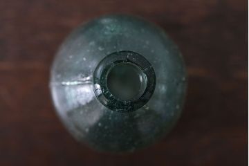 アンティーク雑貨　昭和レトロ　青色ガラス瓶4本セット(ビン)