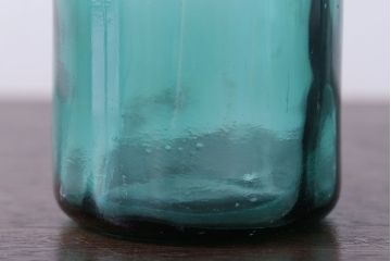 アンティーク雑貨　昭和レトロ　青色ガラス瓶4本セット(ビン)