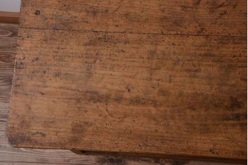 アンティーク家具　和製アンティーク　古い木味の銀モールガラス戸カウンターテーブル