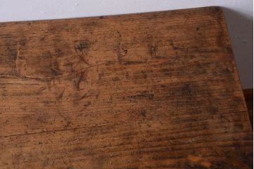 アンティーク家具　和製アンティーク　古い木味の銀モールガラス戸カウンターテーブル