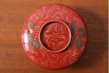 和製アンティーク　昭和十四年　輪島朱塗　桐蒔絵の木製椀10客