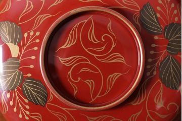 和製アンティーク　昭和十四年　輪島朱塗　桐蒔絵の木製椀10客