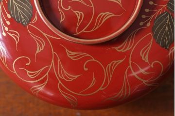 和製アンティーク　昭和十四年　輪島朱塗　桐蒔絵の木製椀10客