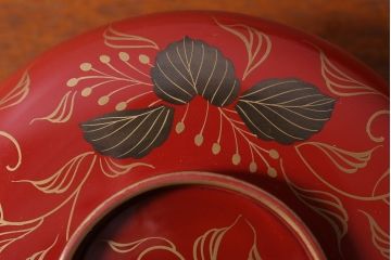 和製アンティーク　昭和十四年　輪島朱塗　桐蒔絵の木製椀10客