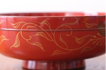 和製アンティーク　昭和十四年　輪島朱塗　桐蒔絵の木製椀10客